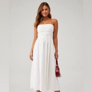 Wayf Strapless White Maxi Dress